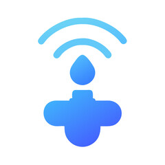 Wireless Water Sensor Blue Realistic Isolated illustration