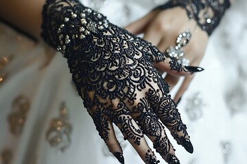 Intricate Henna Art on Women’s Hands Celebrating Culture and Tradition
