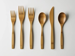 eco-friendly bamboo cutlery set with minimalist and natural design