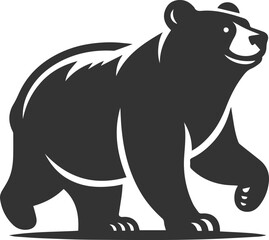Cute bear animal vector drawing silhouette