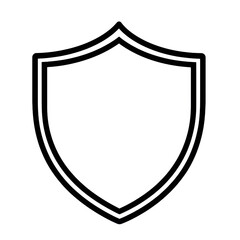 Minimalist line art cybersecurity shield icon representing protection and security