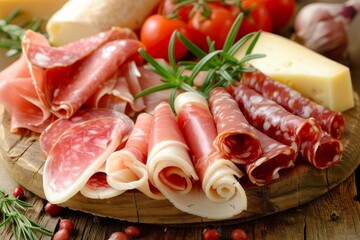Artisan charcuterie board featuring a variety of meats and cheeses for elegant entertaining