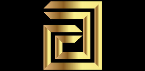 Golden Alphabet a Isolated On Black Background, Decorative Alphabet a Vector Illustration.	