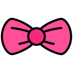 Obraz premium Bow Ribbon Outline Flat Icon, Fashion Shopping Store Element Outline Flat Icon