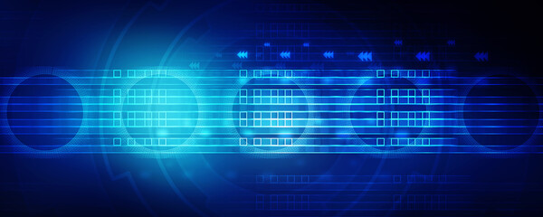 2d illustration Abstract futuristic electronic circuit technology background