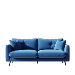 blue sofa isolated on white background