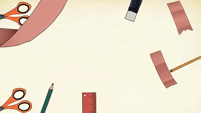 Abstract vector illustration of a blank notebook with a pencil and ruler, perfect for business, school, or office design concepts