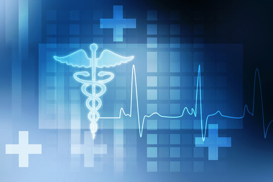 2d illustration caduceus medical symbol

