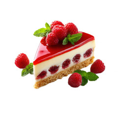 cheesecake with raspberry and mint