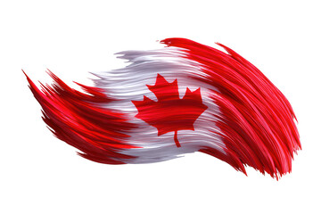 Fototapeta na wymiar Abstract canadian flag swirl design isolated on transparent background