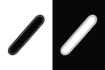 Obraz premium Skateboard Silhouette Icon. Vector Illustration on Black and White