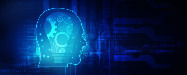 2d illustration digital Artificial mind concept
