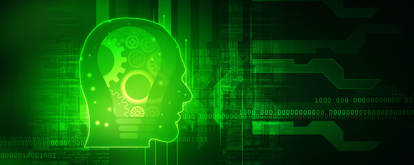 2d illustration digital Artificial mind concept
