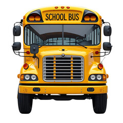 yellow school bus isolated on transparant background