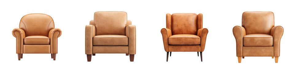 Elegant leather armchairs in a classic furniture design