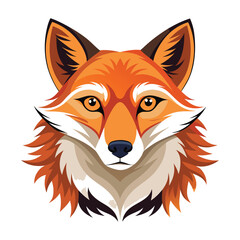 Illustration of a fox head with orange and white colors