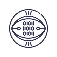 Binary eye symbolizing data-driven insights and personalized analytics.