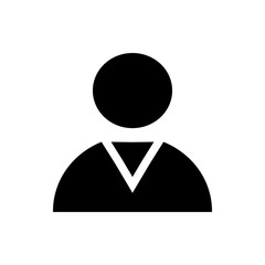 Black silhouette of a profile with formal shirt