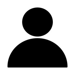Solid black profile icon with circular user head