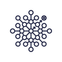 Network of interconnected nodes symbolizing complex linkages.