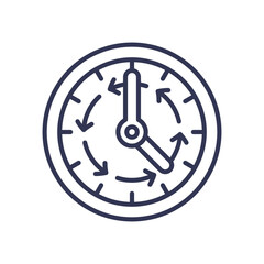 Clock with arrows symbolizes time and second chances.