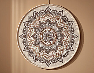 Obraz premium Beige Round Mandala Wall Hanging Home Decor