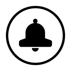 Minimal bell icon inside thin circle outline