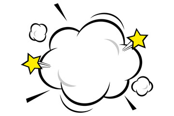 ポップなアメコミデザインの雲フレーム