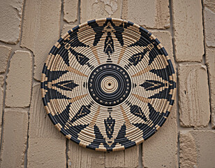 Native American Style Woven Wall Hanging Basket