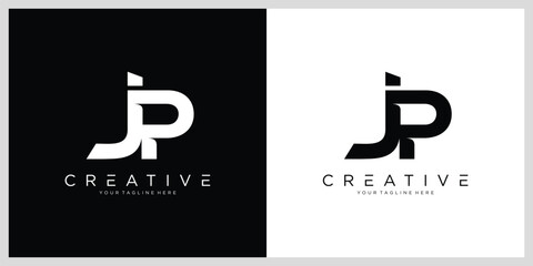Initial JP or PJ  Logo Design Vector