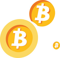 Bitcoin icon vector illustration on transparent background.