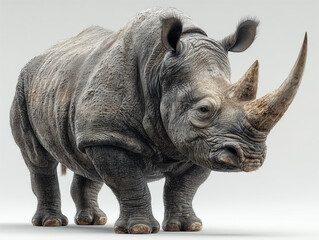 Obraz premium Realistic Digital Illustration of a Rhinoceros