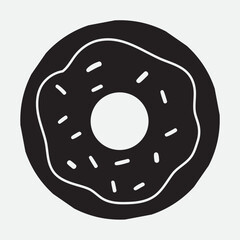 Donut silhouette. Simple vector graphic design. Flat vector illustration.