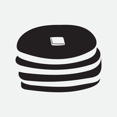 Pancakes. Silhouette. Food design. Illustration on white background.