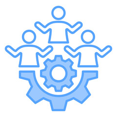 Teamwork Blue Icon
