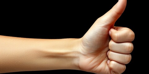 hand showing thumb up
