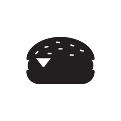 Silhouette of burger. Flat vector design. Illustration on white background.