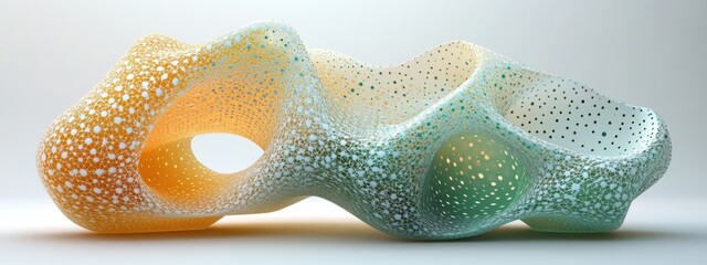 Obraz premium Abstract 3D Render Interconnected Data Flow Network Machine Learning Model