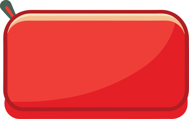 Red makeup bag icon vector illustration on transparent background.