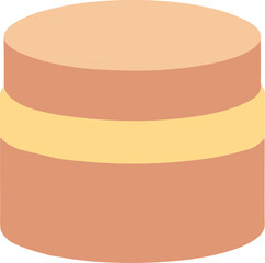 Cream jar vector illustration on transparent background.