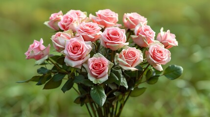 Pink Roses Bouquet HD Floral Arrangement Stock Image for Romantic Backgrounds

