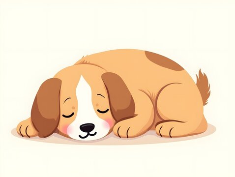 Cartoon dog puppy sleeping cute animal pet illustration graphics design