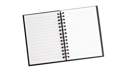 Blank spiral bound notebook