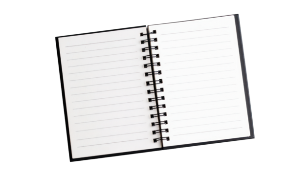 Blank spiral bound notebook