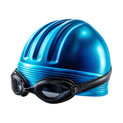 Obraz premium Silicone swim cap, hyper-realistic product photo, studio lighting, no shadow, isolated on transparent background