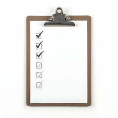 Clipboard with Checklist Completing Tasks, Planning, and Organization