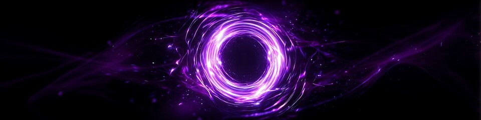 deep purple stylized charge disk with abstract vortex glow digital flare animation tech-inspired editorial style