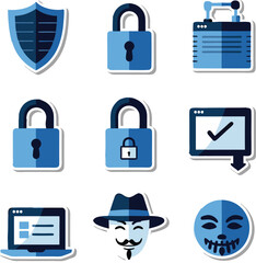 Cybersecurity and Data Protection Icon Set