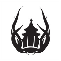 vector illustration of happy hellowen haunted house.Haunted house hill