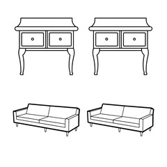 furniture line art bundle design